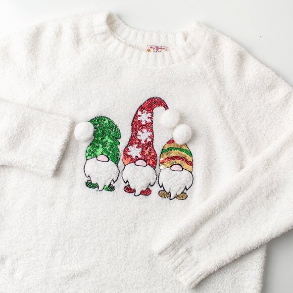 Merry Christmas By Poof Women’s 3XL‎ White Soft Knome Sequin Sweater - Picture 1 of 8